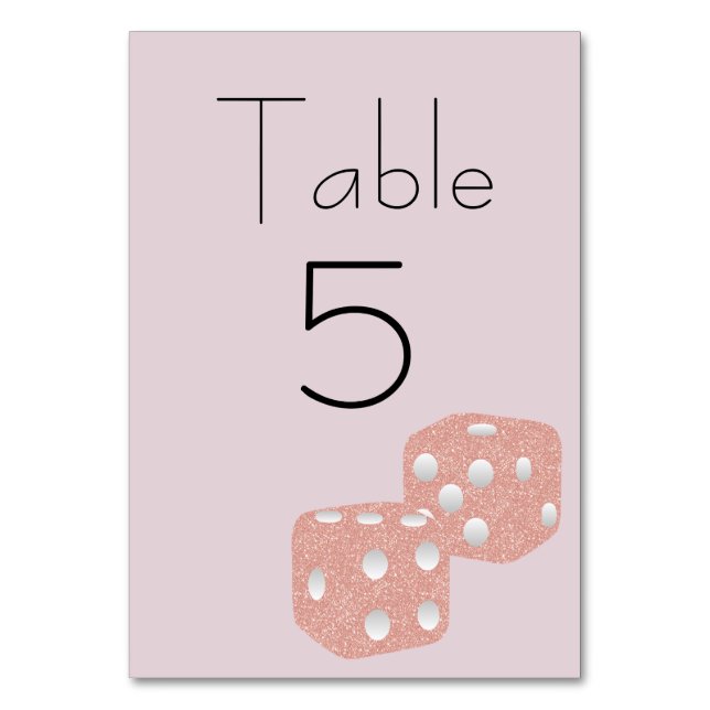 Numéro De Table Dés scintillants roses girly (Par défaut)
