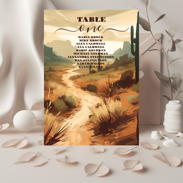 Numéro De Table Desert Colours Terracotta Sud-Ouest Mariage (Créateur téléchargé)