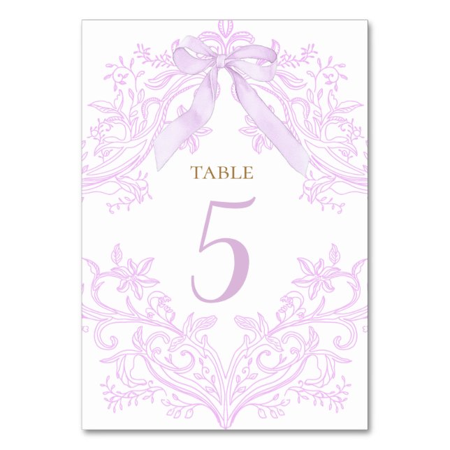 numéro de table design aquarelle lilas violet (Par défaut)