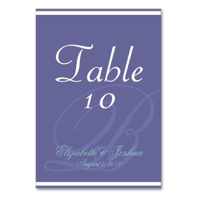 Numéro De Table Design du monogramme (Par défaut)