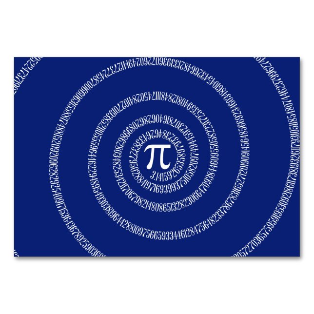 Numéro De Table Design Spiral pour Pi sur Navy Blue (Devant)
