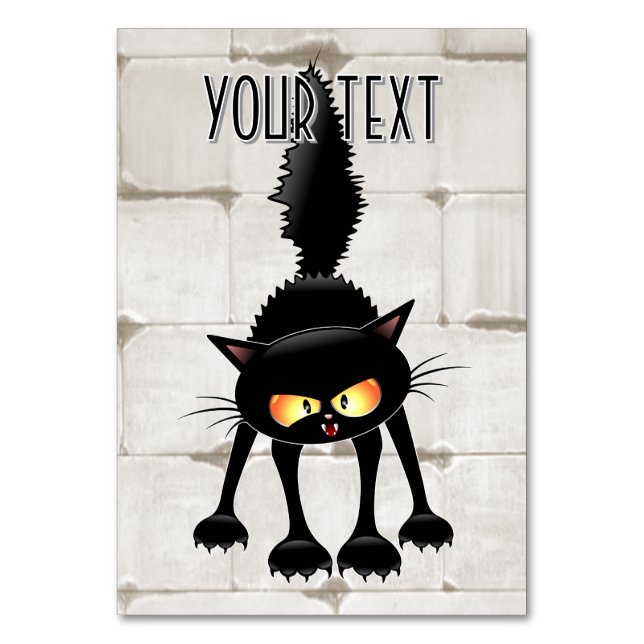 Numéro De Table Dessin animé de chat noir drôle et féroce  (Par défaut)