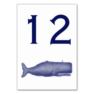 Numéro De Table Dessin de baleine vintage du 19e siècle N