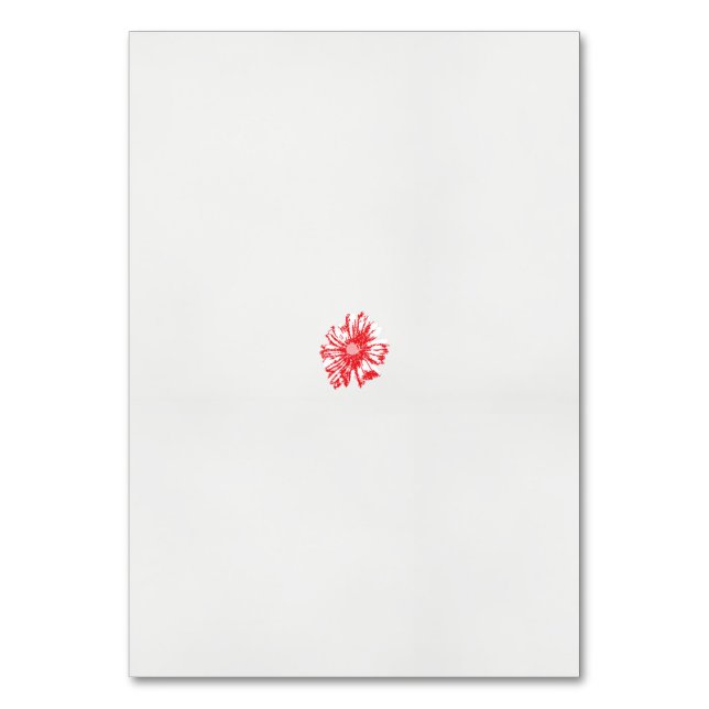 Numéro De Table dessin d'une fleur rouge sur un arrière - plan bla (Par défaut)