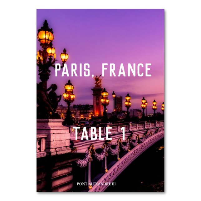 Numéro De Table Destination Paris Tableau 1 (Par défaut)