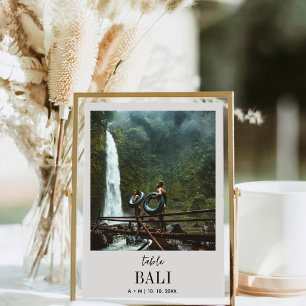 Numéro De Table Destination Voyage Photo Élégant Mariage moderne