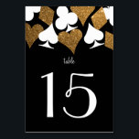 Numéro De Table Destiny Vegas Gold Noir Mariage Réception<br><div class="desc">Des costumes de carte noir et blanc brillants en faux parties scintillant or rendent ce numéro de table parfait pour un mariage Vegas dans une petite chapelle au large de la bande,  tout ce dont vous avez besoin est l'amour et un témoin ou deux!</div>