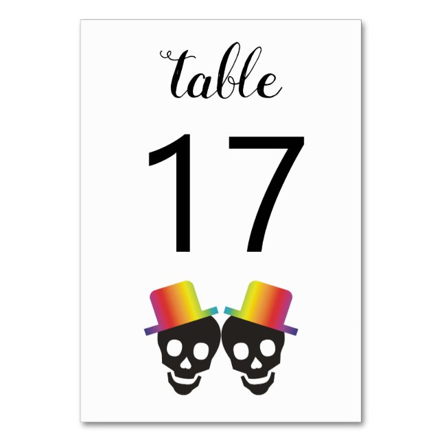 Numéro De Table Deux crânes avec arcs gay mariage (Par défaut)