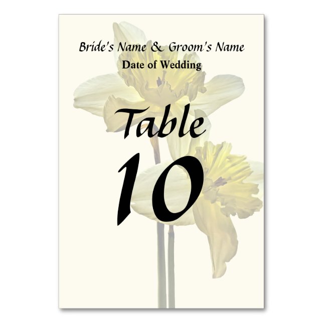Numéro De Table Deux jonquilles rétroéclairées (Par défaut)