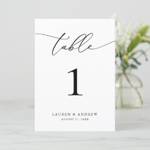Numéro de table d'événement Mariage noir et blanc