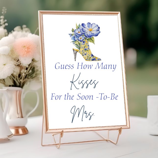 Numéro De Table Devinez le talon combien de baisers Fête des marié (Créateur téléchargé)