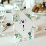 Numéro De Table DEVON Succulent de la verdure Numéro du tableau 3.<br><div class="desc">La Collection Devon est un ensemble étonnant de motifs qui saisissent parfaitement la beauté de la nature dans ses délicats succulents d'aquarelle, feuillage et fleurs rousses. Les teintes douces et délicates du vert et du blush apportent une ambiance douce et romantique, tandis que les détails complexes des flancs d'eau et...</div>