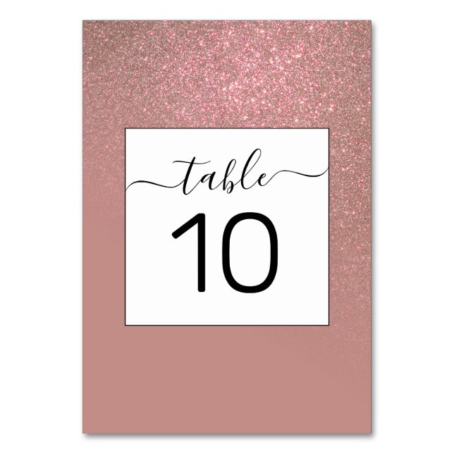 Numéro De Table Diagonal Rose Gold Parties scintillant Dégradé Omb (Par défaut)
