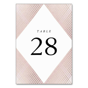 Numéro De Table Diamant Géométrique Rose Gold Gatsby Mariage