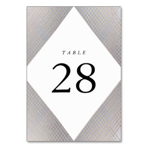 Numéro De Table Diamant Gray Gray Gold Gatsby Mariage