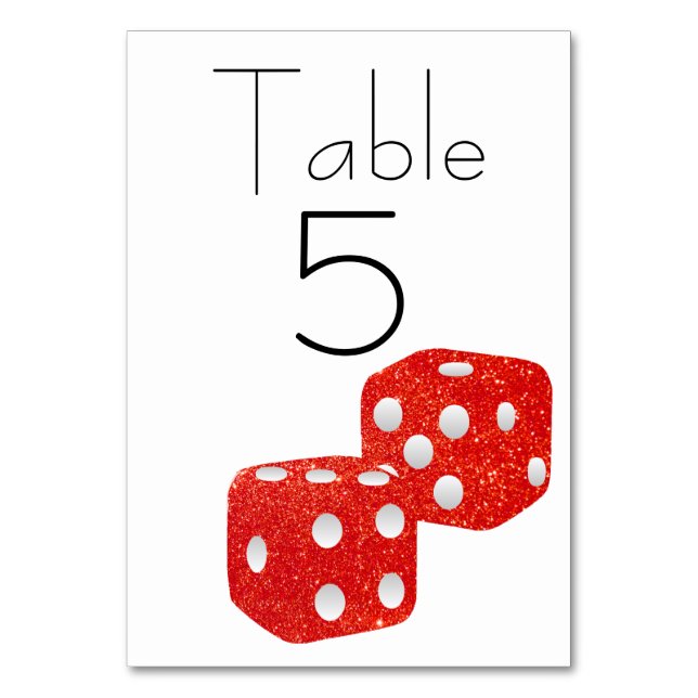 Numéro De Table Dice de Parties scintillant rouge (Par défaut)