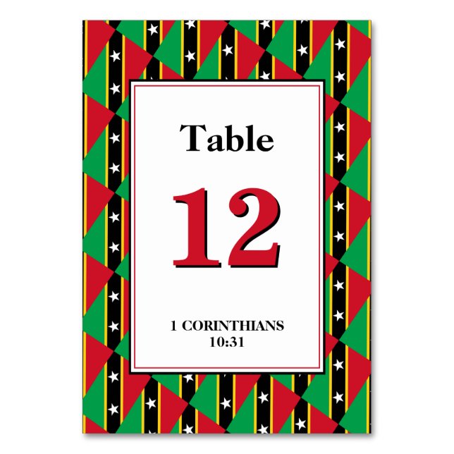 Numéro De Table Dîner de célébration patriotique de SAINT-KITTS-ET (Par défaut)