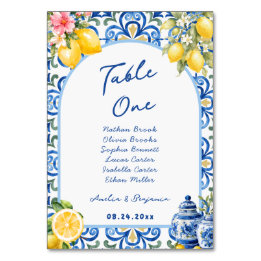 Numéro De Table dîner italien La Dolce Vita shower de mariage au c