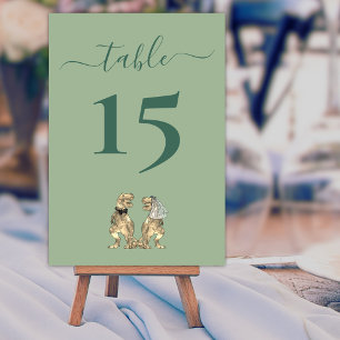 Numéro De Table Dinosaur Mariée et Mariage de chambre Sage Green