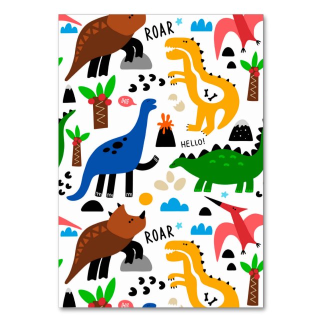 Numéro De Table Dinosaures motif transparent (Par défaut)