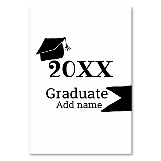 Numéro De Table Diplômé 20XX graduation casquette simple minimalis (Par défaut)