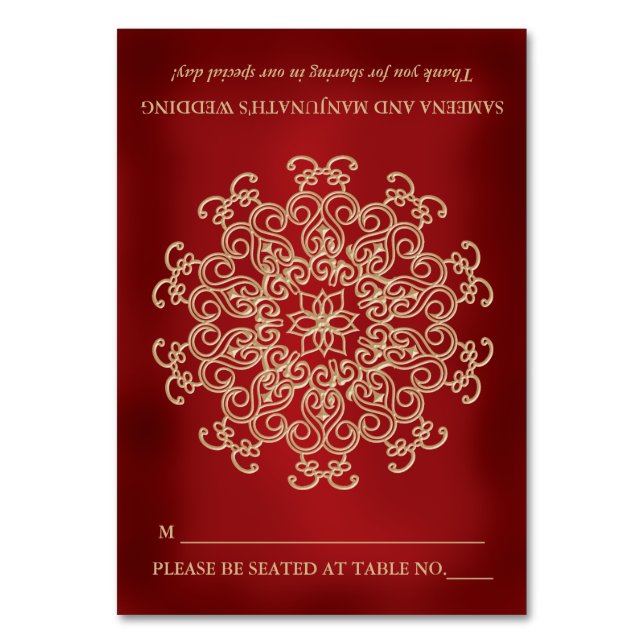 Numéro De Table do-it-yourself Red Gold Indian Tente Style Siège (Par défaut)