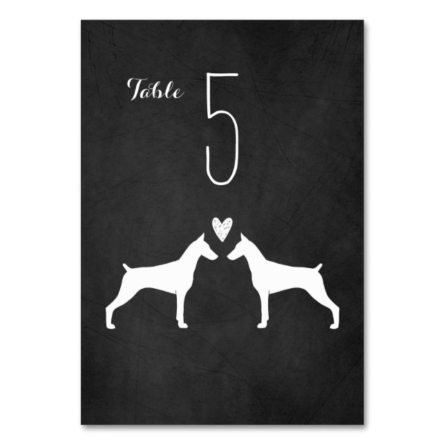 Numéro De Table Doberman Pinscher Silhouettes Réception de mariage (Par défaut)