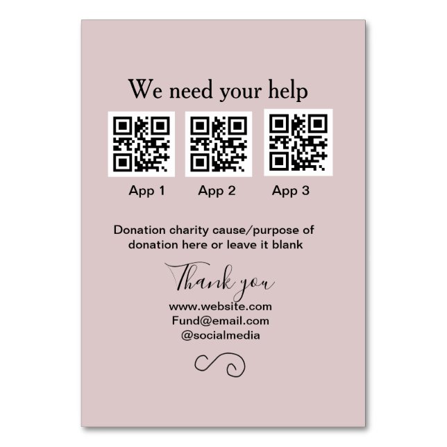 Numéro De Table Donation Collection conseil pot ajouter votre q r  (Par défaut)