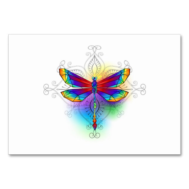 Numéro De Table Dragonfly en arc-en-ciel (Devant)