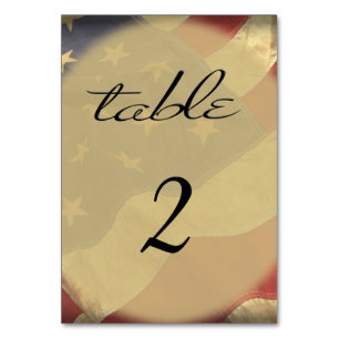 Numéro De Table Drapeau américain en détresse
