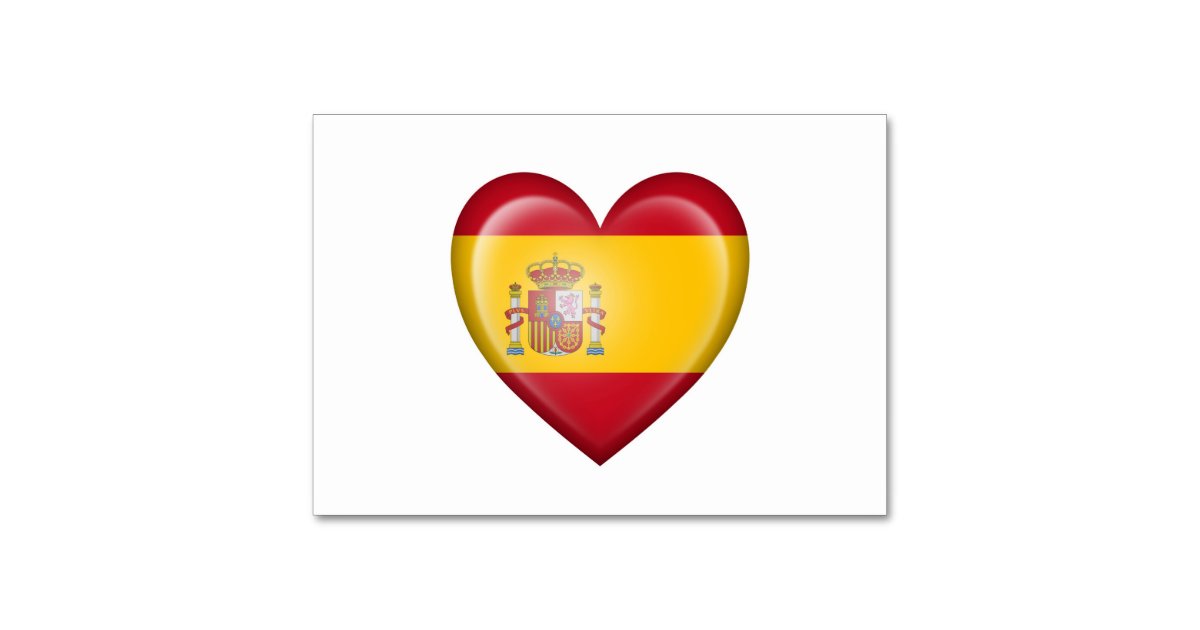 Numero De Table Drapeau Espagnol De Coeur Sur Le Blanc Zazzle Fr Numero De Table Drapeau Espagnol De Coeur Sur Le Blanc Zazzle Fr