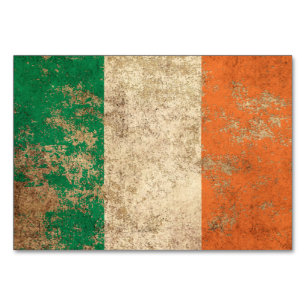 Numéro De Table Drapeau irlandais Vintage d'âge rugueux