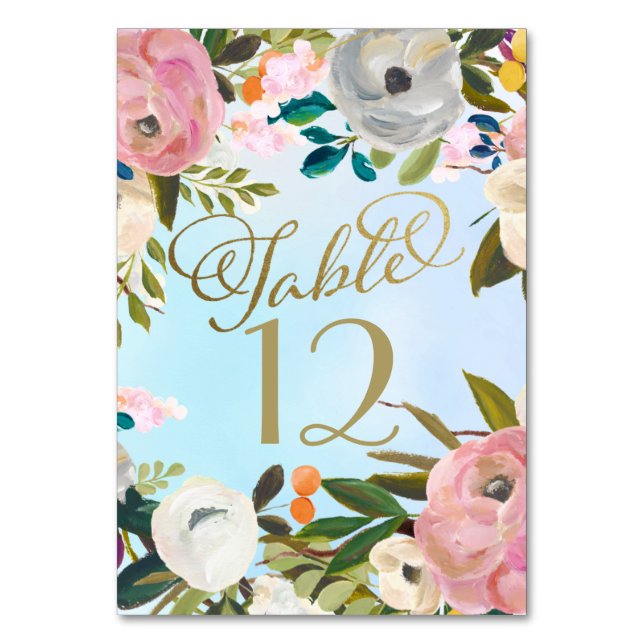 Numéro De Table Dream Garden Floral Mariage (Par défaut)