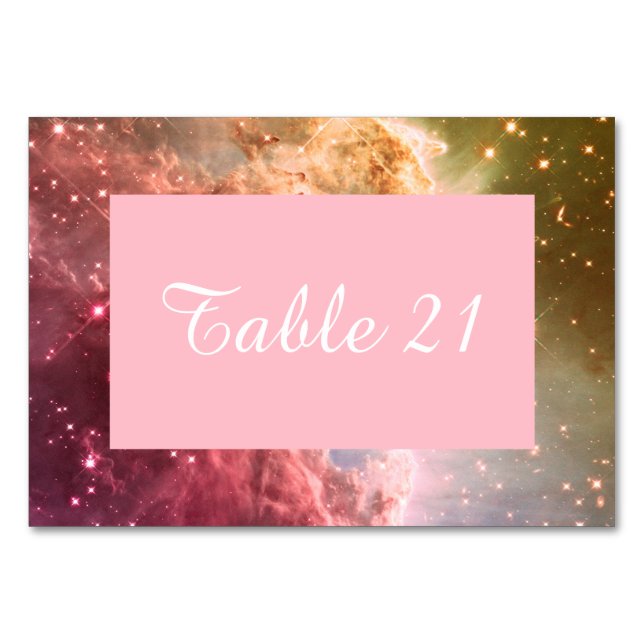 Numéro De Table Dreamy rose orange Ombre belle Nebula numérotée (Dos)