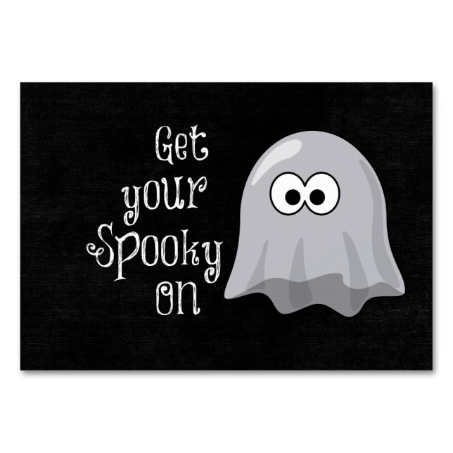 Numéro De Table Drôle, mignon Fantôme d'Halloween ; allumez votre  (Devant)