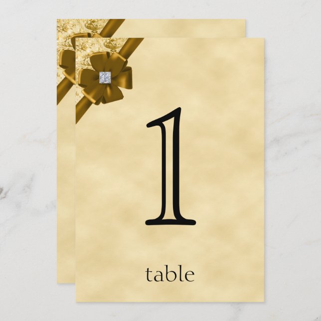 Numéro de table du 50e anniversaire Paillettes d'o (Devant / Derrière)