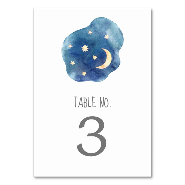 Numéro de table du Baby shower Lune et étoiles (Par défaut)