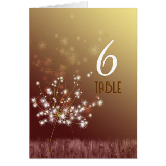Numéro de table du Mariage de automne des Dandelio