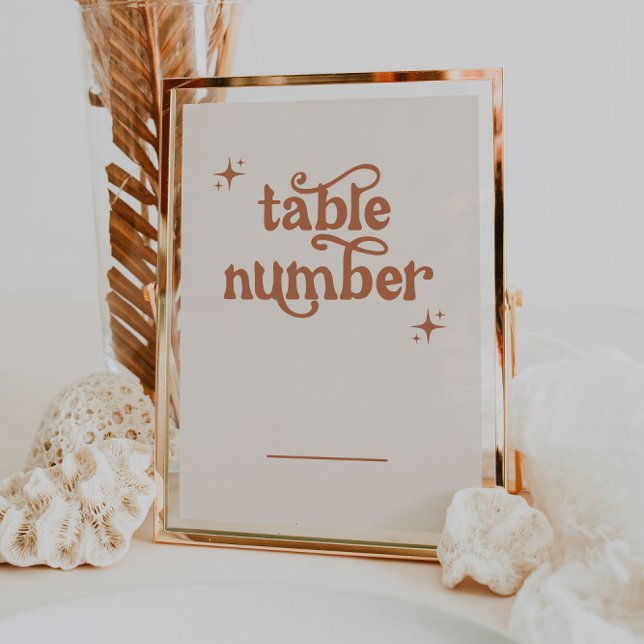 Numéro de table du Mariage de Boho rétro (Créateur téléchargé)