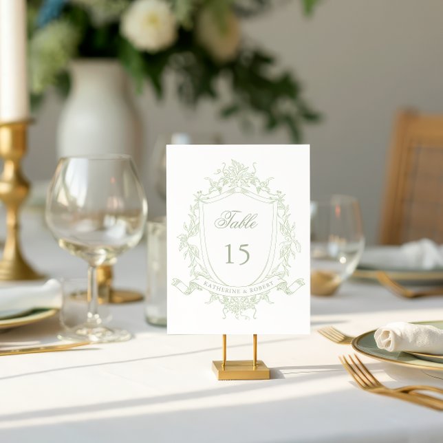 Numéro de table du Mariage de crête florale classi (Créateur téléchargé)