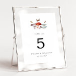 Numéro de table du Mariage de la teigne de champig<br><div class="desc">Numéro de table mariage rustique et enchanté avec aquarelle illustrant les champignons et les papillons de nuit. Parfait pour un mariage de automne.</div>