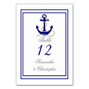 Numéro de table du mariage de l'ancre du bateau