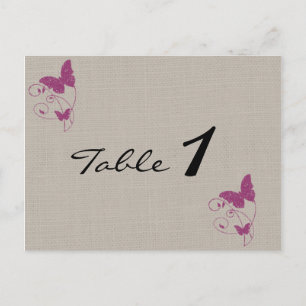 Numéro de table du Mariage de papillon de Parties