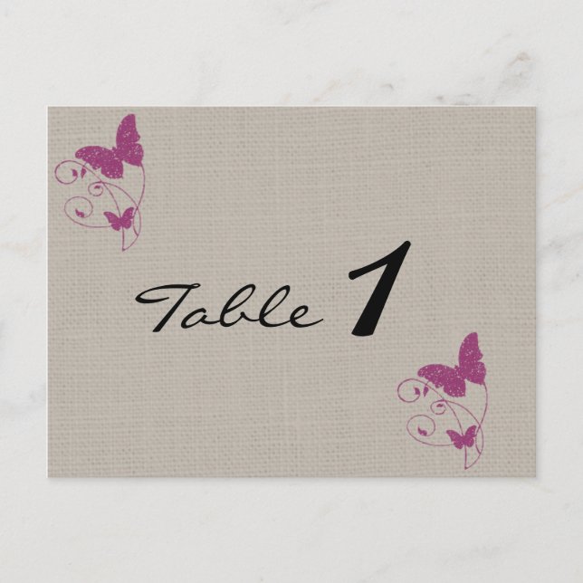 Numéro de table du Mariage de papillon de Parties  (Devant)