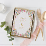Numéro de table du Mariage de prairie Fleur sauvag<br><div class="desc">Numéro de tableau floral coloré</div>