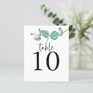 Numéro de table du Mariage de script Eucalyptus