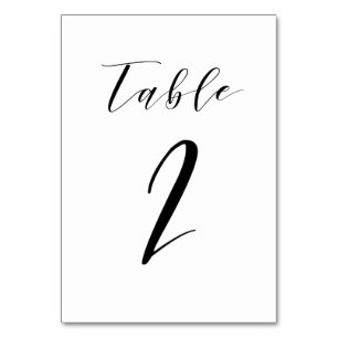 Numéro de table du Mariage de script minimaliste n