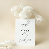 Numéro de table du Mariage de script noir numériqu
