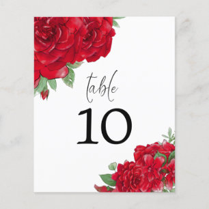 Numéro de table du Mariage de script Red Roses