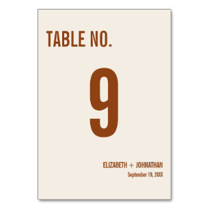 Numéro de table du Mariage de typographie Boho Sim